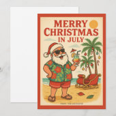 Grappig Kerstman Vrolijk Kerstfeest in juli Feestdagenkaart (Voorkant / Achterkant)