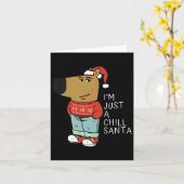 Grappig Kerstman Vrolijk Kerstfeest Just-a-chill-g Kaart (Gele Bloem)