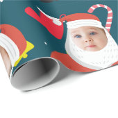 Grappig Kerstman Vrolijk Kerstmis Custom Face Cadeaupapier (Rol Hoek)