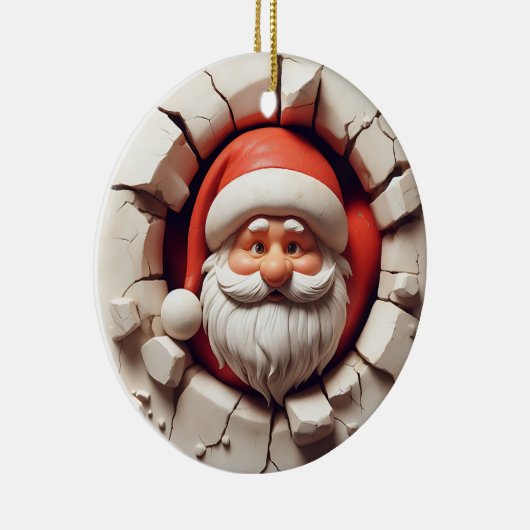 Grappig Kerstman Wall-Break kerstversiering Keramisch Ornament (Rechts)