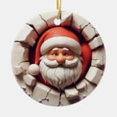 Grappig Kerstman Wall-Break kerstversiering Keramisch Ornament (Voorkant)