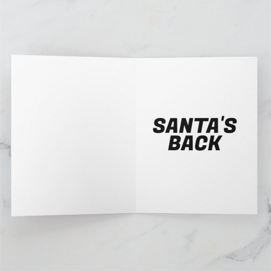 GRAPPIG KERSTMAN'S TERUG KERSTMIS KAART (Binnen)