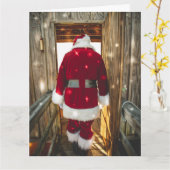 GRAPPIG KERSTMAN'S TERUG KERSTMIS KAART (Gele Bloem)