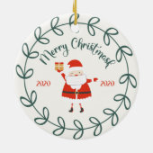 grappig kerstmasker, Quarantine 2020 Keramisch Ornament (Achterkant)