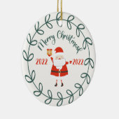 grappig kerstmasker, Quarantine 2021 Keramisch Ornament (Rechts)