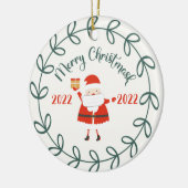 grappig kerstmasker, Quarantine 2021 Keramisch Ornament (Links)