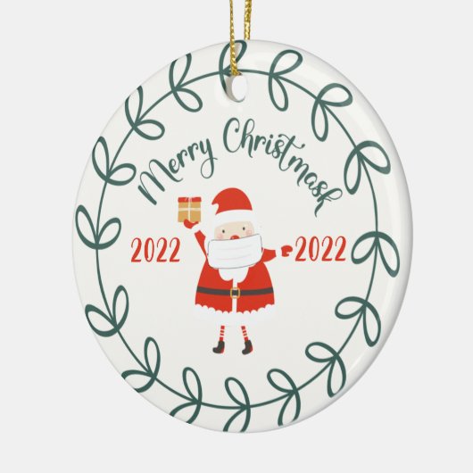 grappig kerstmasker, Quarantine 2021 Keramisch Ornament (Links)