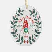 grappig kerstmasker, Quarantine 2021 Keramisch Ornament (Rechts)