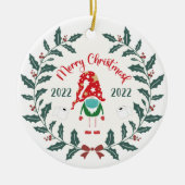 grappig kerstmasker, Quarantine 2021 Keramisch Ornament (Voorkant)