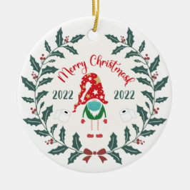 grappig kerstmasker, Quarantine 2021 Keramisch Ornament