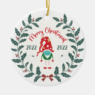 grappig kerstmasker, Quarantine 2021 Keramisch Ornament