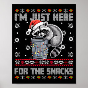 Grappig Kerstmasker Wasbeer T-shirt Ik Ben Hier Ge Poster