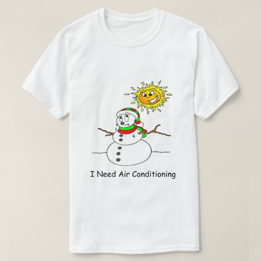 Grappig kerstmelting Snowman heeft wisselstroom no T-shirt (Design voorkant)