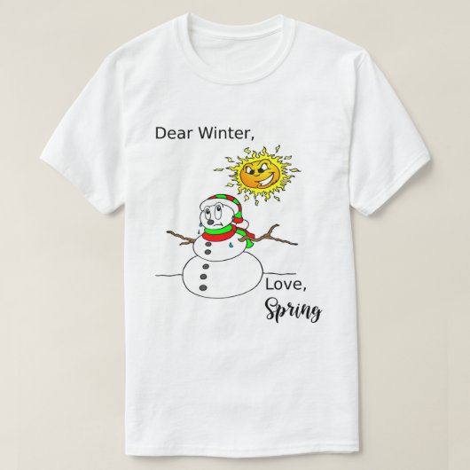 Grappig kerstmelting Snowman Winter Spring T-shirt (Design voorkant)