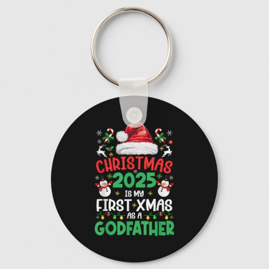 Grappig Kerstmis 2025 Is Mijn Eerste Kerstmis Als  Sleutelhanger (Voorkant)