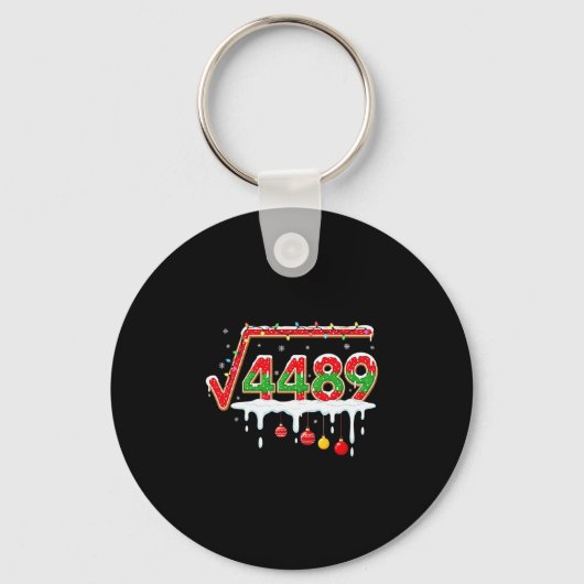 Grappig kerstmis 67 Meme vierkantswortel 4489 Slan Sleutelhanger (Voorkant)