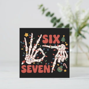Grappig Kerstmis 67 Skelet Hand Zes Zeven Kerstmis Feestdagenkaart