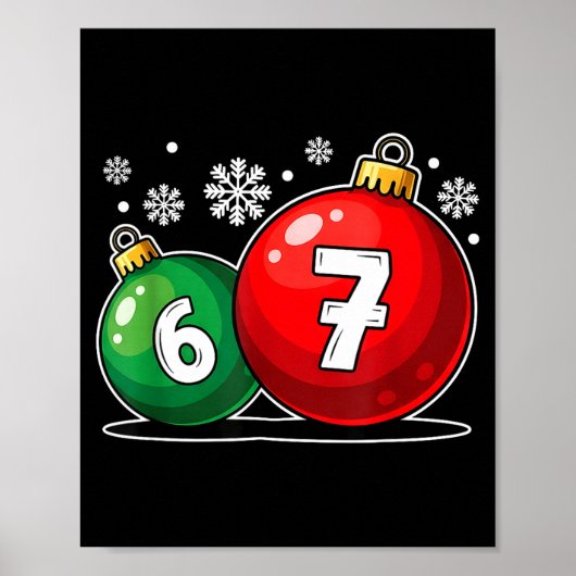 Grappig Kerstmis 67 Zes Zeven Meme Gen Alpha Sla Poster (Voorkant)