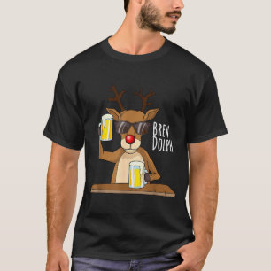 Grappig Kerstmis Alcohol T-shirt. Brouw Dolph Bier T-shirt