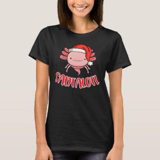 Grappig Kerstmis Axolotl T-shirt, Kerstman Salaman T-shirt