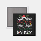 Grappig Kerstmis Beste Sint Hoeveel Weet Je Magneet (Voorkant / Achterkant)