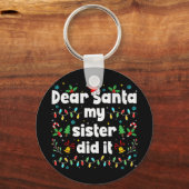 Grappig Kerstmis Beste Sint Mijn Zus Heeft Het Ged Sleutelhanger (Voorkant)