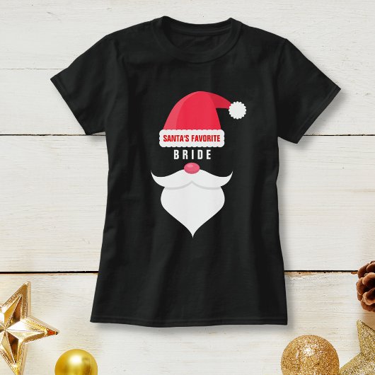 Grappig Kerstmis Bruiloft Santa's Favoriete Bruid T-shirt