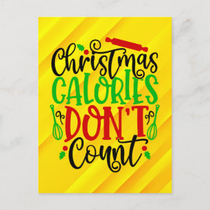 Grappig Kerstmis Calorieën Tellen Niet Ontwerp Feestdagenkaart