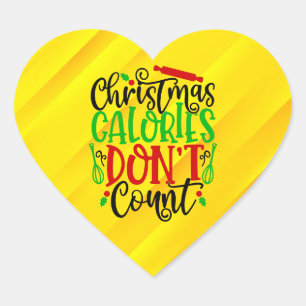 Grappig Kerstmis Calorieën Tellen Niet Ontwerp Hart Sticker