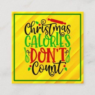 Grappig Kerstmis Calorieën Tellen Niet Ontwerp Informatiekaartje
