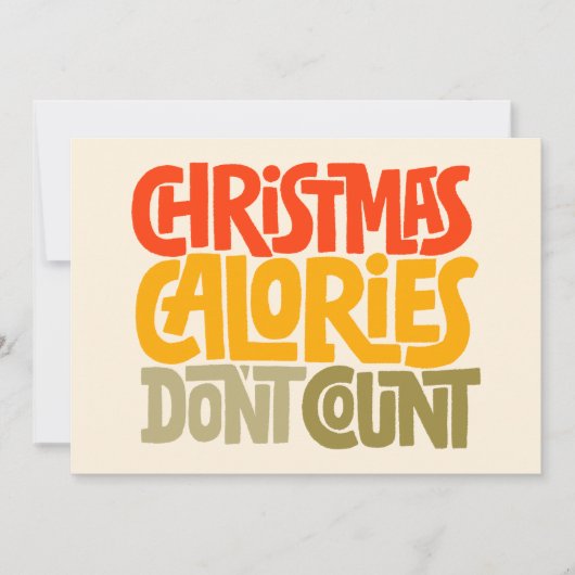 Grappig Kerstmis Calorieën Tellen Niet Ontwerp Kaart (Voorkant)