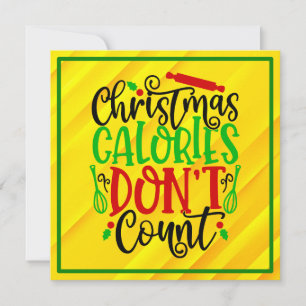 Grappig Kerstmis Calorieën Tellen Niet Ontwerp Kaart