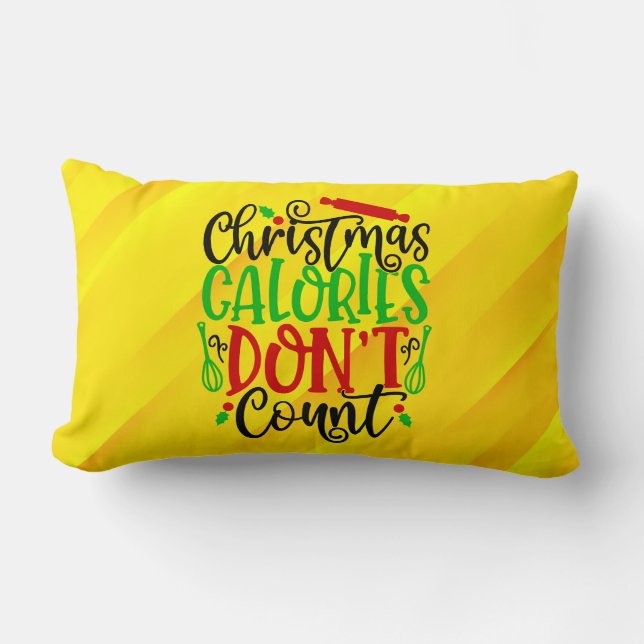 Grappig Kerstmis Calorieën Tellen Niet Ontwerp Kussen (Voorkant)