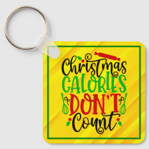 Grappig Kerstmis Calorieën Tellen Niet Ontwerp Sleutelhanger