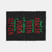 Grappig Kerstmis Dasher Dancer Prancer Vixen Whisk Fleece Deken (Voorkant (Horizontaal))