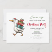 Grappig Kerstmis Domme Gans Grappig Minimalistisch Kaart (Voorkant)