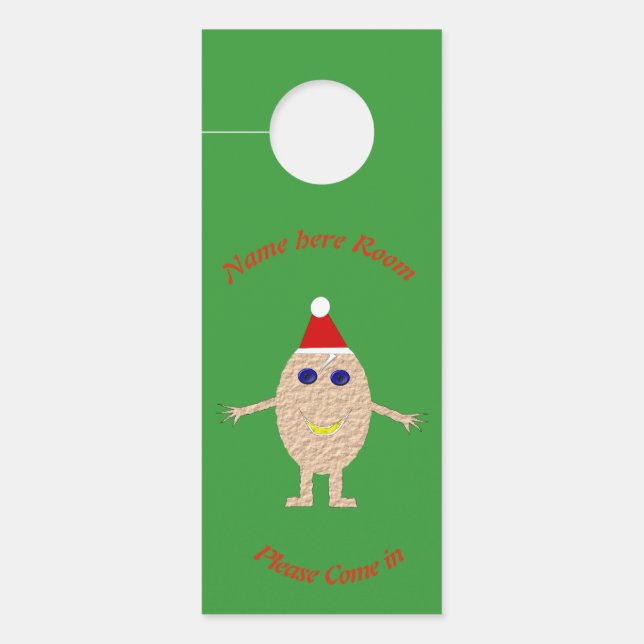 Grappig Kerstmis Ei Gepersonaliseerd Deurhanger (Voorkant)