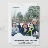 Grappig Kerstmis Familie Uitstel Verlaat Feestdagenkaart (Voorkant)