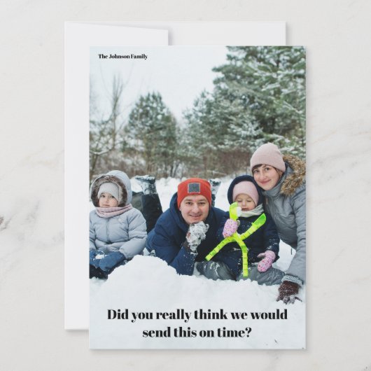 Grappig Kerstmis Familie Uitstel Verlaat Feestdagenkaart (Voorkant)