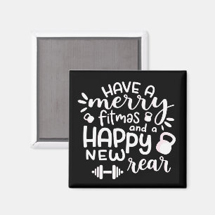 Grappig Kerstmis Fitness Sarcastisch Gym Kerstcade Magneet