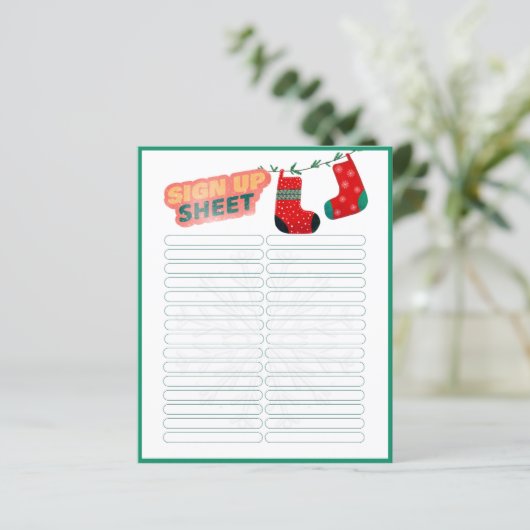 Grappig Kerstmis Game Secret Santa Aanmelden Blad (Staand voorkant)