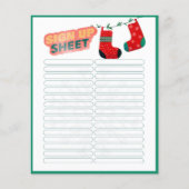 Grappig Kerstmis Game Secret Santa Aanmelden Blad (Voorkant)