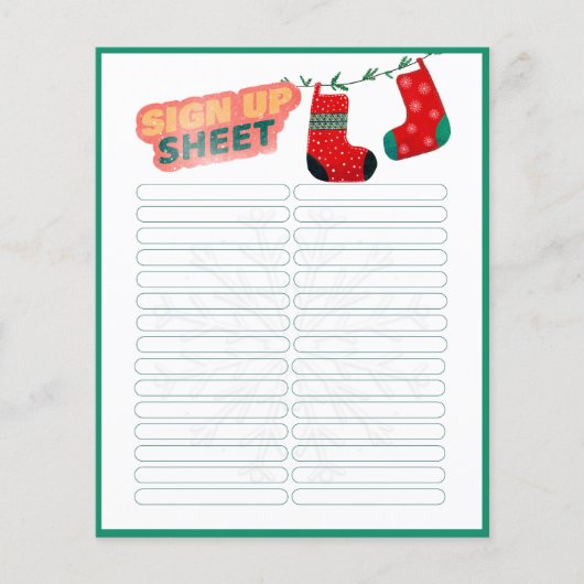 Grappig Kerstmis Game Secret Santa Aanmelden Blad (Voorkant)