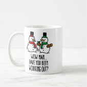 Grappig Kerstmis Grappige Gym Bodybuilding Workout Koffiemok (Links)