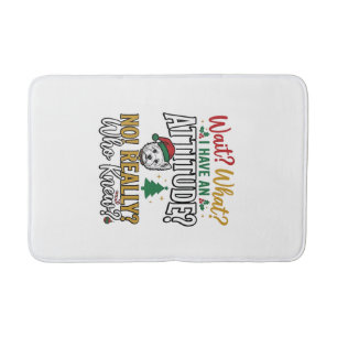 Grappig Kerstmis Hond Attitude Quote Vintage T-shi Badmat