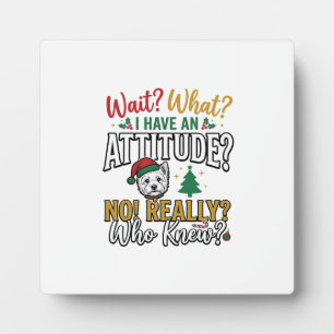Grappig Kerstmis Hond Attitude Quote Vintage T-shi Fotoplaat