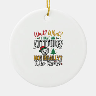 Grappig Kerstmis Hond Attitude Quote Vintage T-shi Keramisch Ornament