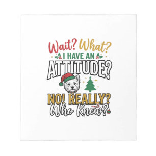 Grappig Kerstmis Hond Attitude Quote Vintage T-shi Notitieblok