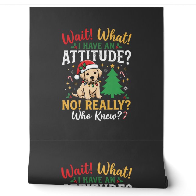 Grappig Kerstmis Hond Attitude Vakantie Behang (Afrollen)