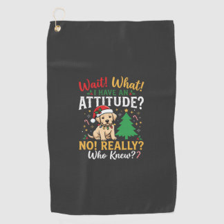 Grappig Kerstmis Hond Attitude Vakantie Golfhanddoek